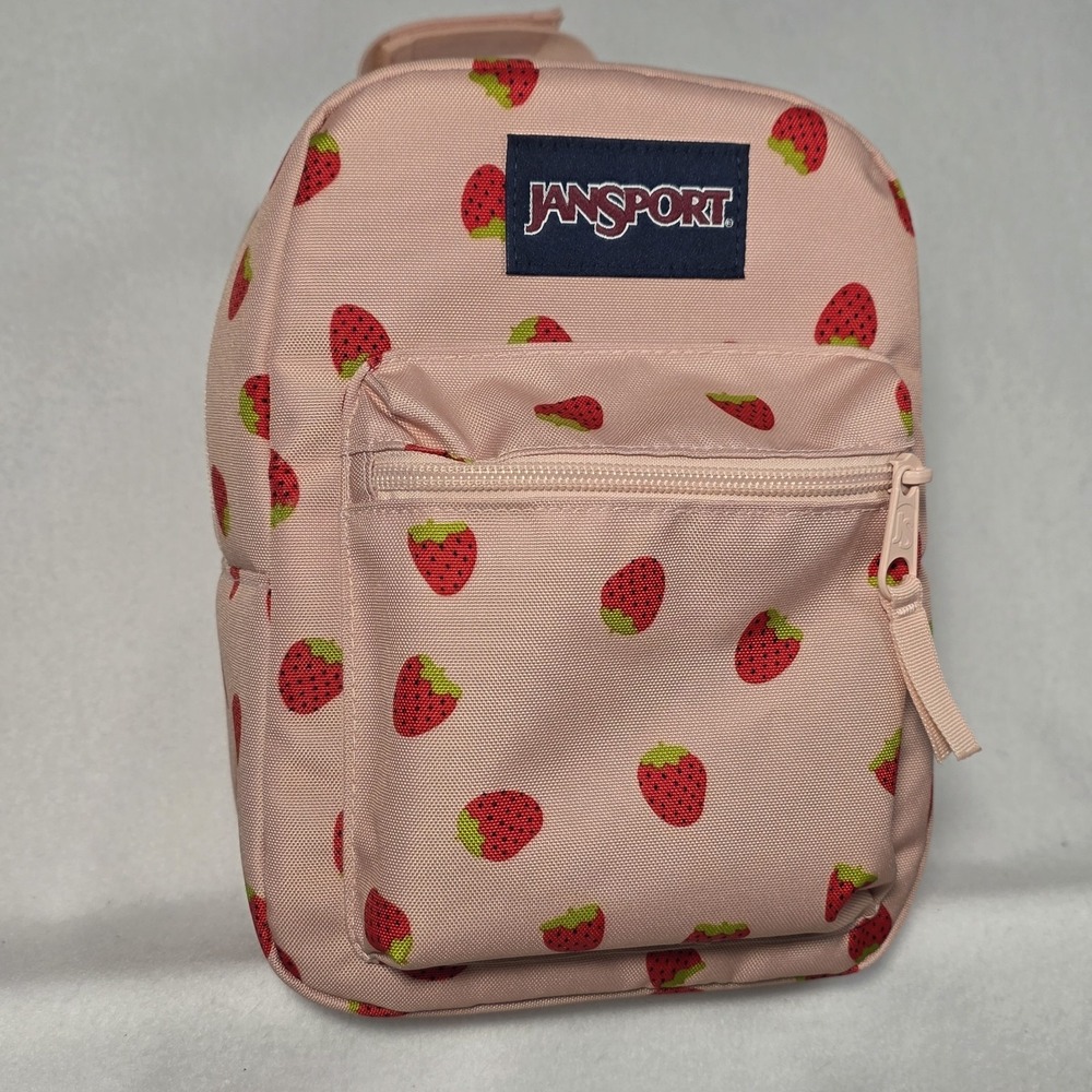 JanSport Big Break Strawberry Lunch Box Recycled Zip Lid With Handle Super Nice!